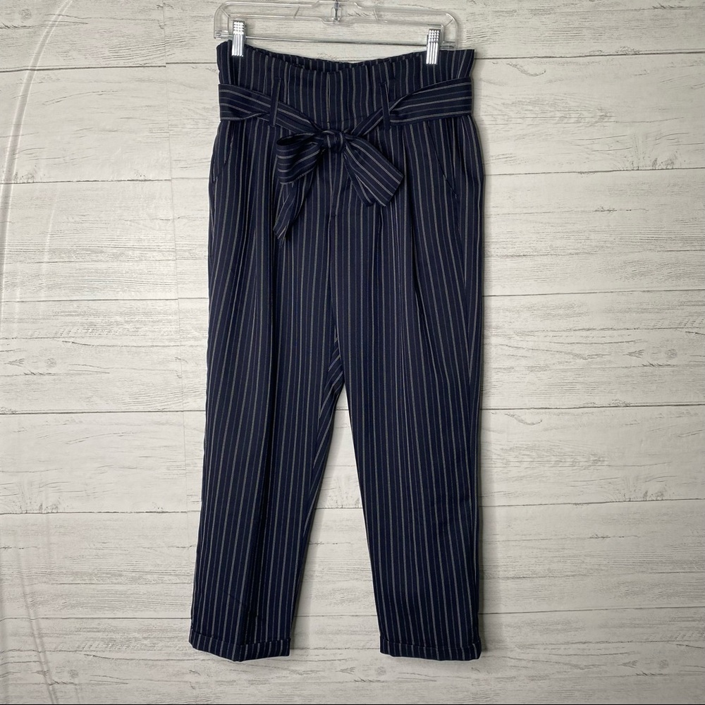 🌈 indigo rein pinstripe tie front slacks size 9